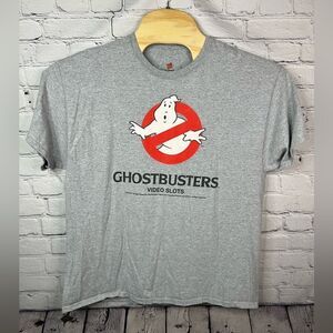 Ghostbusters Grey  Graphic T Shirt Size XL IGT Video Slots Promo 2012 Tee Hanes‎